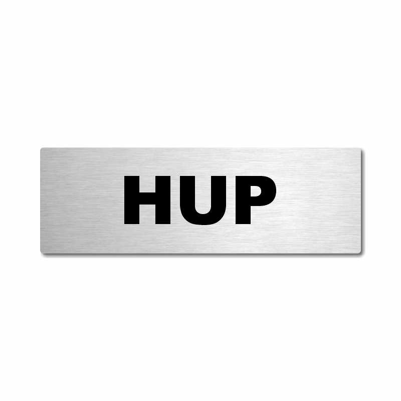 Hup, stříbrná popiska na dveře